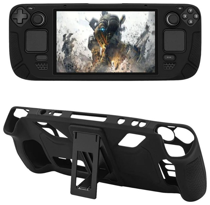 Чехол Pgtech Silicon Case with Stand for Steam Deck Black