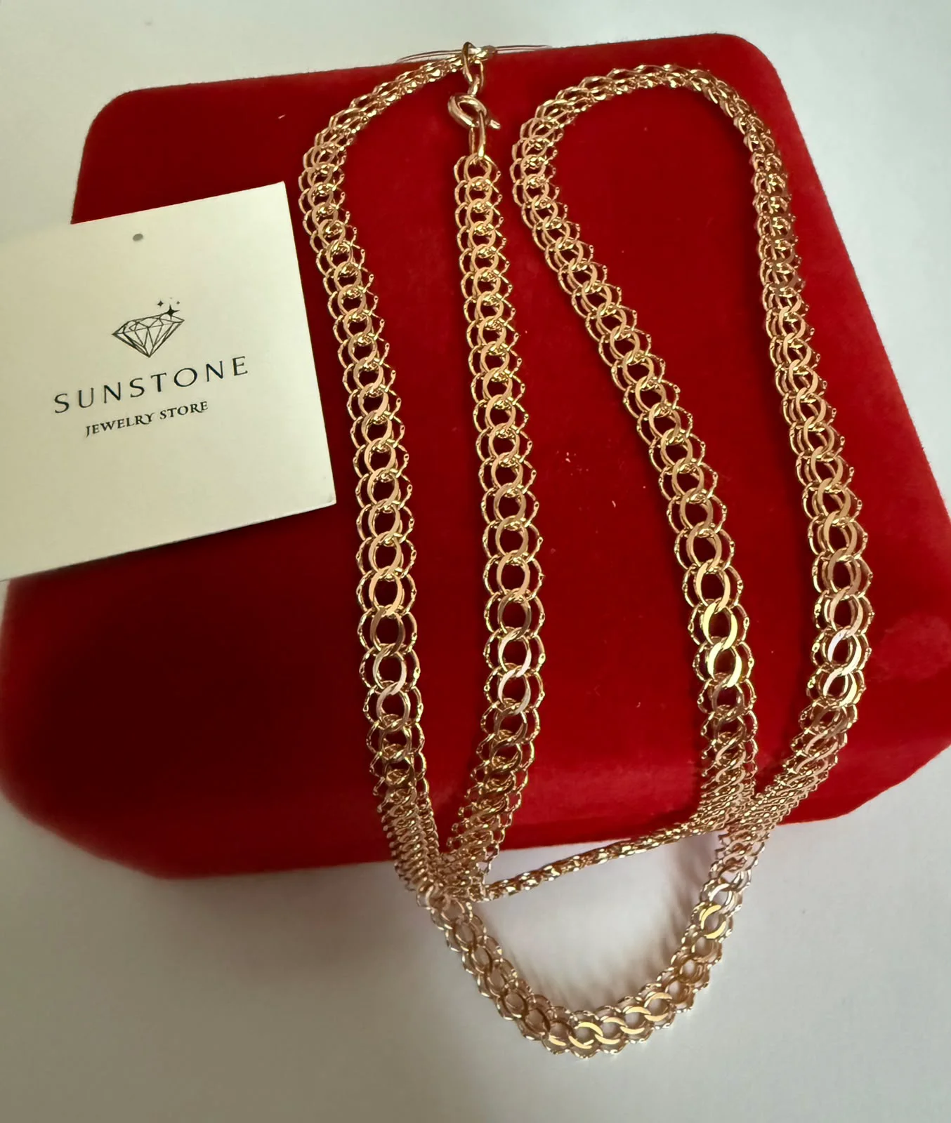 Цепь Sunstone S787 красное золото 4.8гр 55см  купить,340000