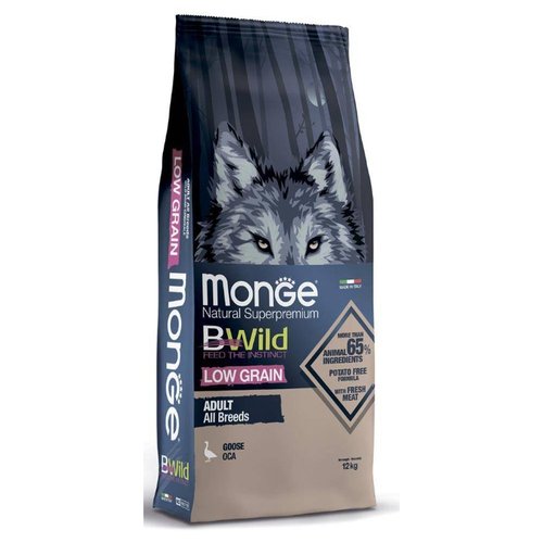 Сухой корм Monge Bwild Low Grain All Breeds Adult с гусем 12кг
