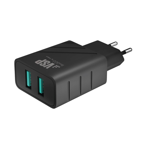 Зарядное устройство Borasco 2 USB 2.4A черное купить,4490