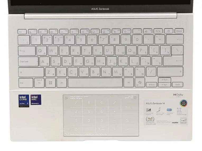 Ультрабук Asus Zenbook 14 UX3405CA-QD1373 OLED 90NB14W2-M020S0 14" Silver