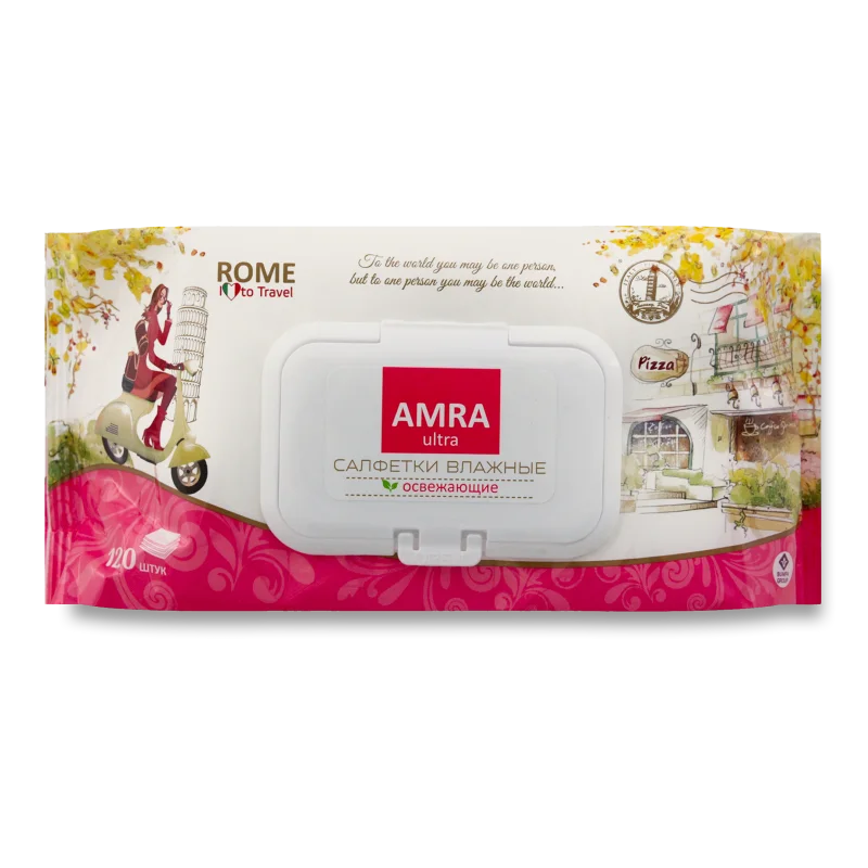 Влажные салфетки Amra Ultra Travel Rome 120 шт купить,NaN