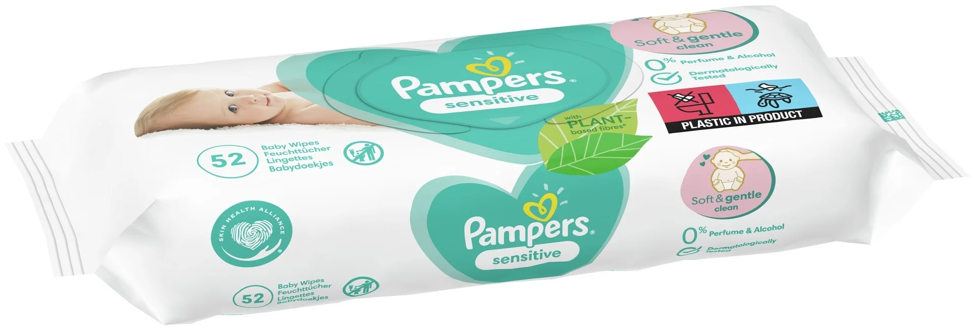 Влажные салфетки детские Pampers Sensitive 52 шт купить,NaN