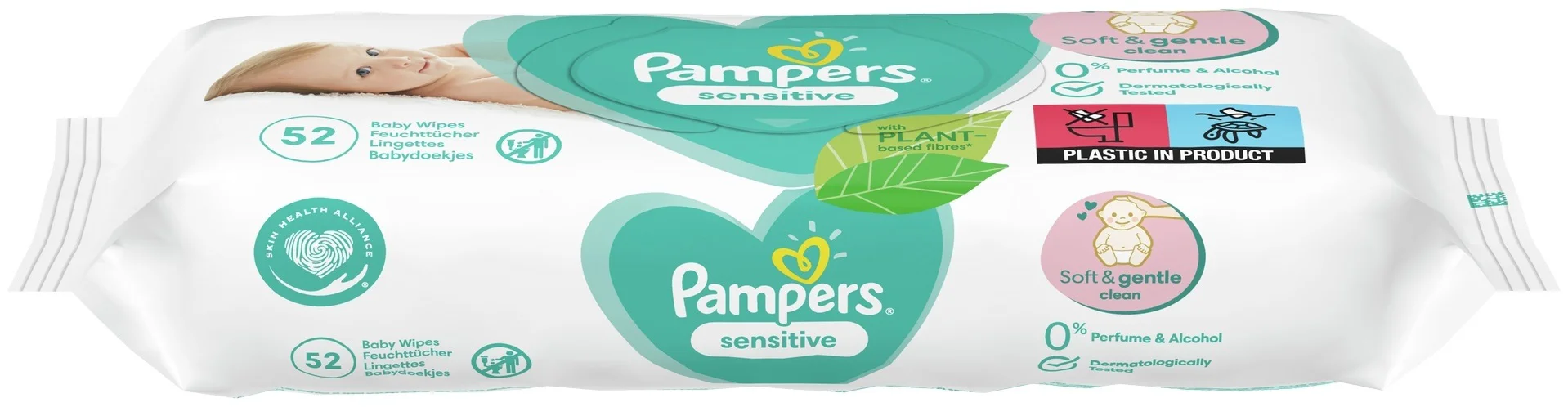 Влажные салфетки детские Pampers Sensitive 52 шт купить,NaN