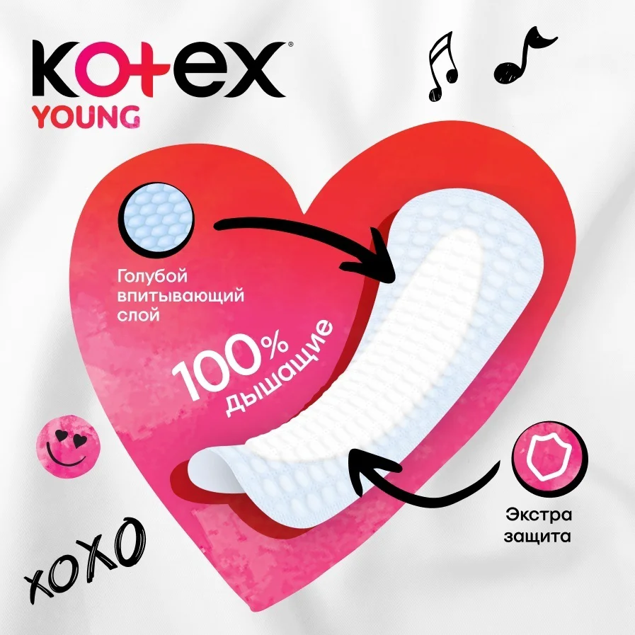 Прокладки ежедневные Kotex Young экстратонкие 16 шт купить,NaN