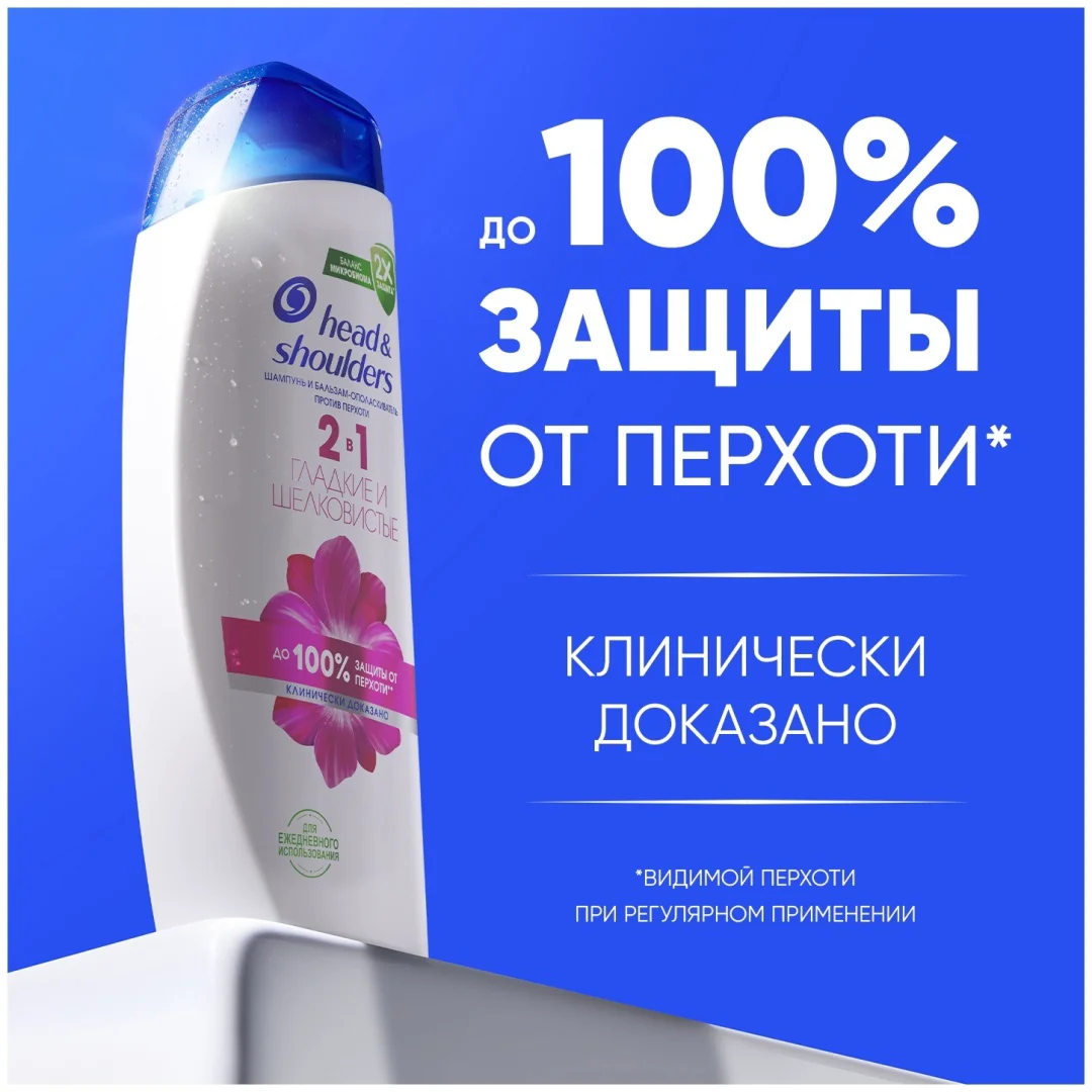 Шампунь-бальзам Head&Shoulders против перхоти гладкие и шелковистые 360 мл купить,NaN