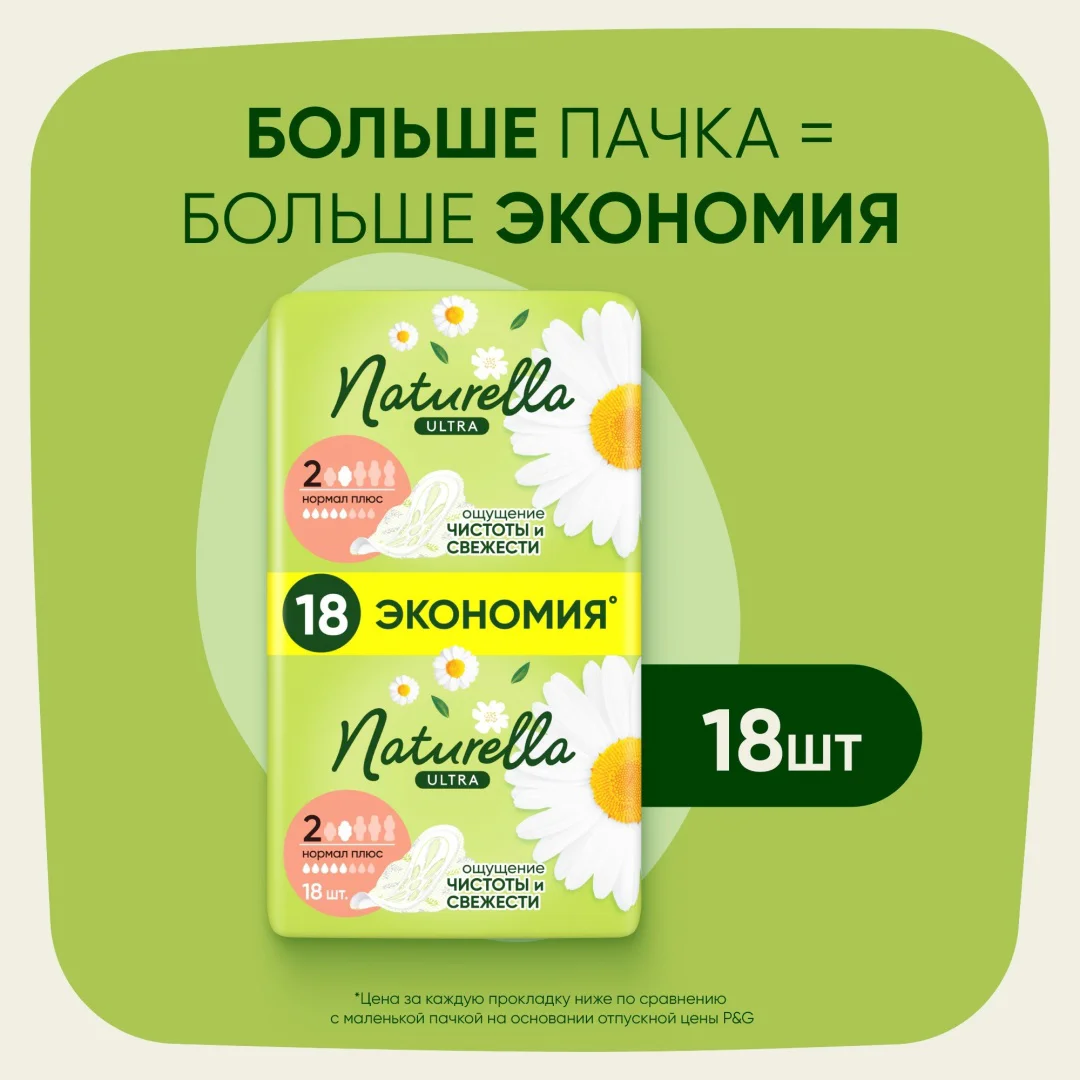 Прокладки Naturella Ultra Camomile Normal Plus Duo 18шт купить,NaN
