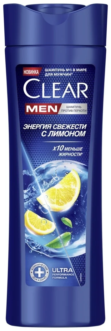 Шампунь Clear Men энергия свежести с лимоном 380мл купить,NaN
