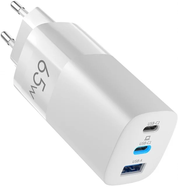 Зарядное устройство Olmio СЗУ 65Ws PowerDelivery белое купить,0