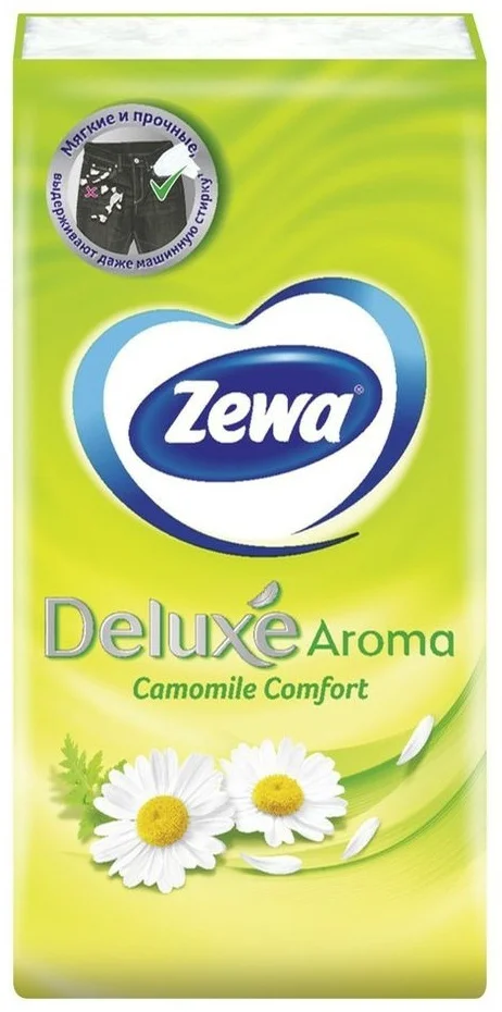 Платочки бумажные Zewa Deluxe арома ромашка 10 шт купить,NaN