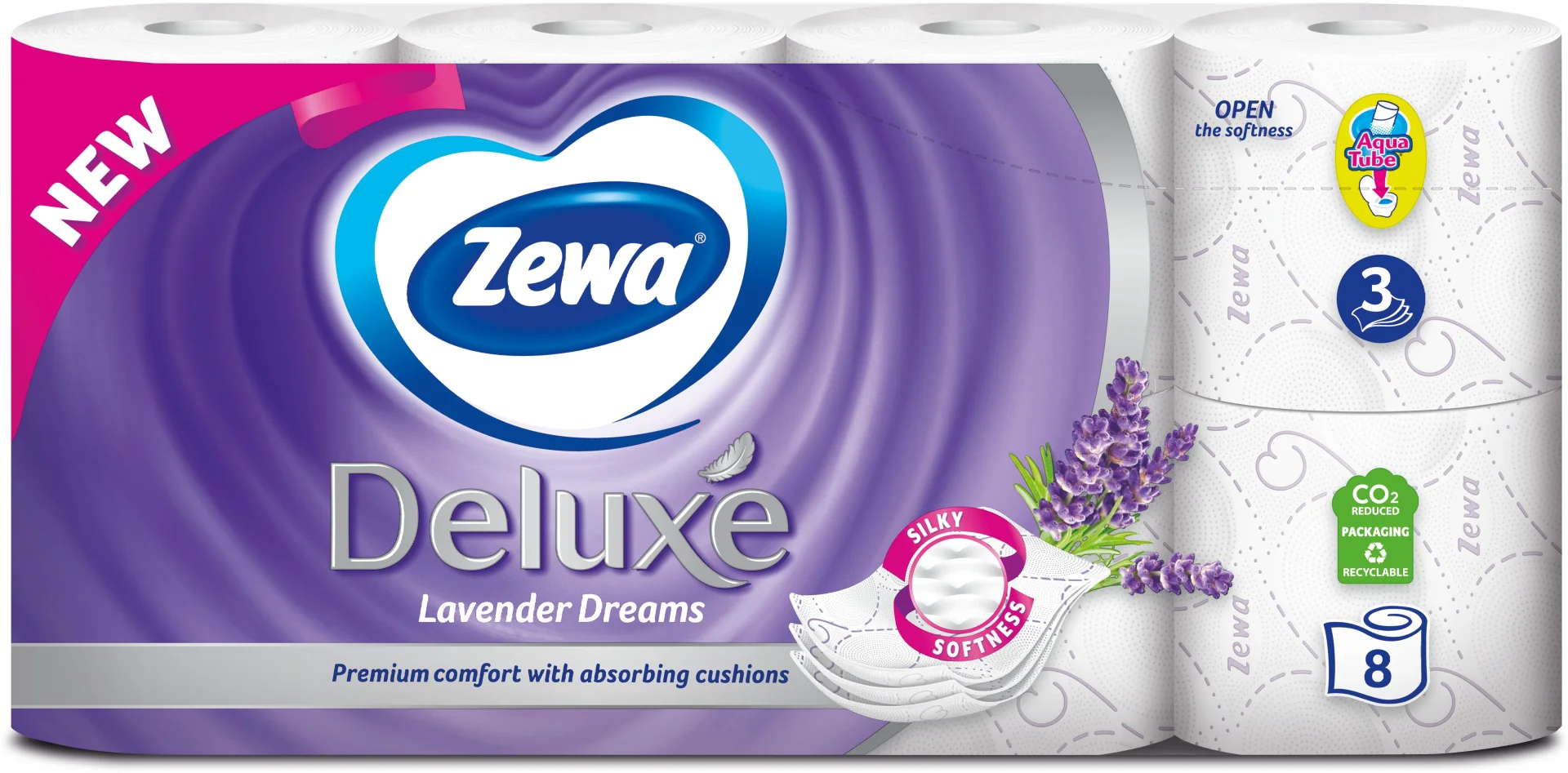 Туалетная бумага Zewa Deluxe Lavander Dreams 3-слойный 8 шт купить,NaN