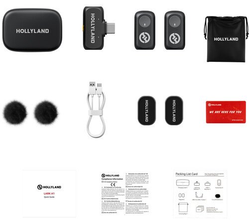 Микрофон Hollyland LARK A1 Duo USB-C черный - ForteMarket Микрофон Hollyland LARK A1 Duo USB-C черный купить,0