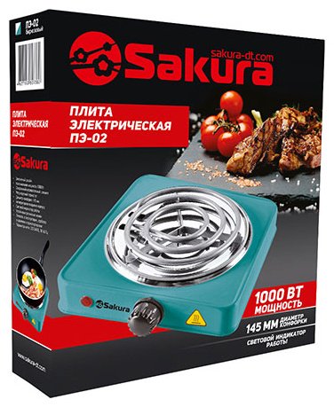 Настольная плита Sakura ПЭ-02 бирюзовый - ForteMarket Настольная плита Sakura ПЭ-02 бирюзовый купить,0