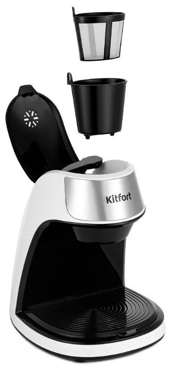 Кофеварка Kitfort КТ-7407 белый, черный купить,0