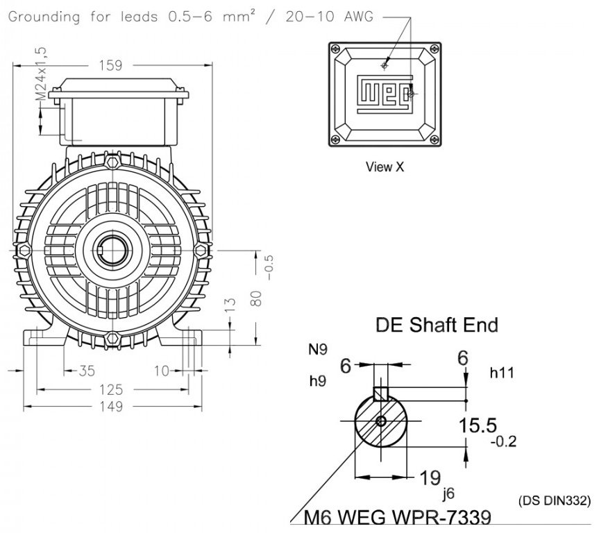 Электродвигатель WEG 16803815 1.1 кВт 2745 об/мин купить,43590