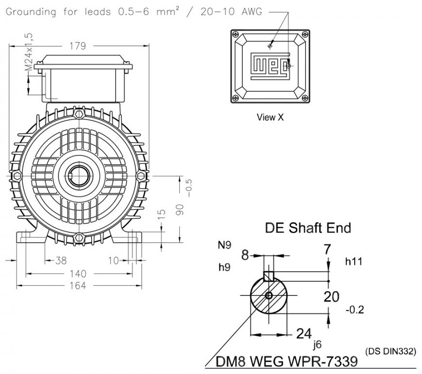 Электродвигатель WEG 16803816 1.5 кВт 2850 об/мин купить,50910