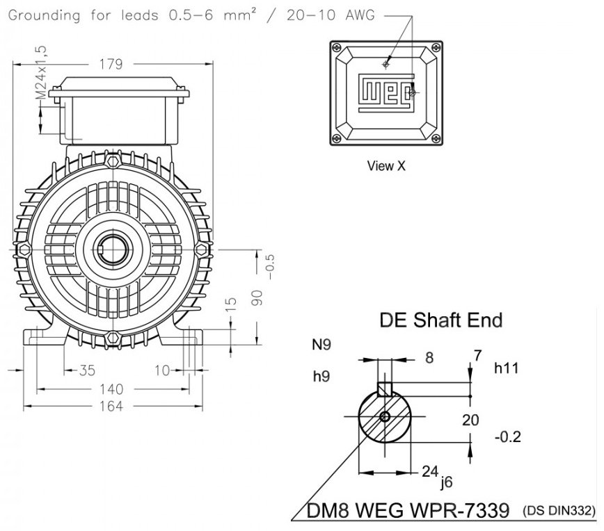 Электродвигатель WEG 16992187 1.5 кВт 1440 об/мин купить,56335