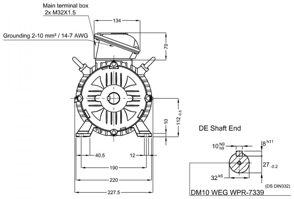 Электродвигатель WEG 17376515 7.5 кВт 2880 об/мин купить,114625