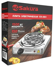 Настольная плита SAKURA ПЭ-08H серебристый