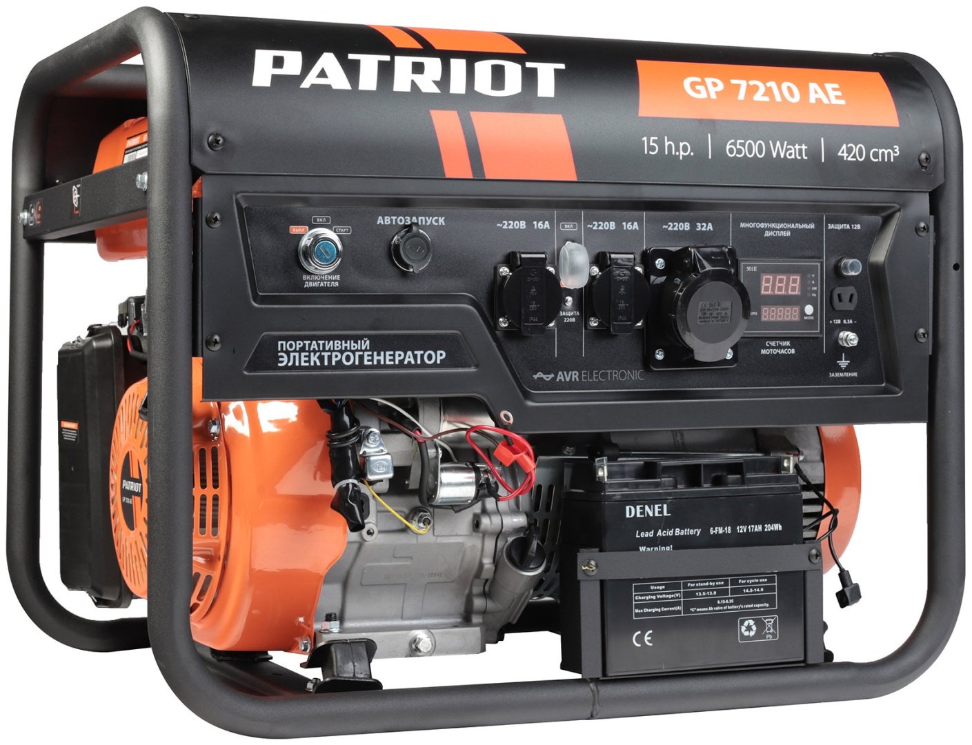 Электростанция бензиновая Patriot 6 кВт 1 (220 В), GP 7210 AE