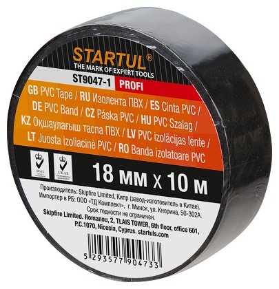Изолента Startul 10 м ST9047-1 черный