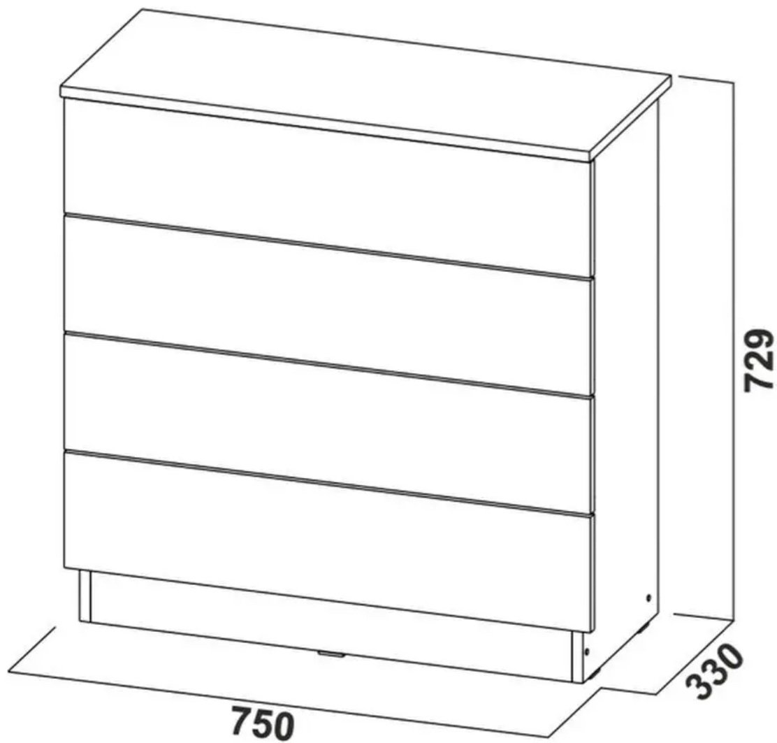 Комод CHOICE 666151, 75x33x73 см, серый, графит купить,0