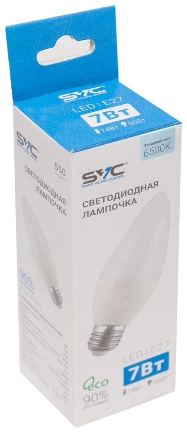 SVC 7W E27, светодиодная, холодный белый купить,NaN