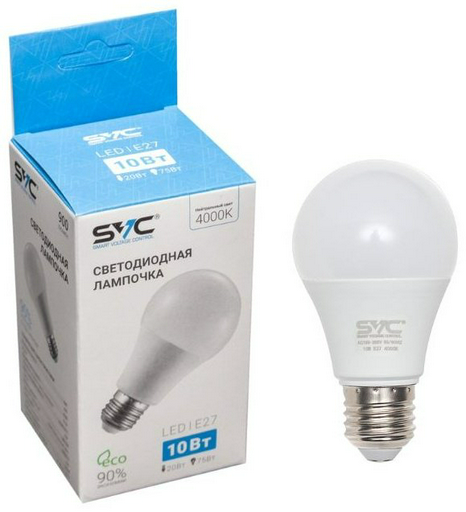 SVC 10W E27, светодиодная, нейтральный белый