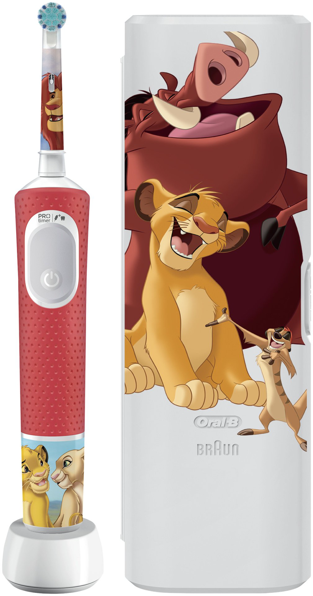 Электрическая щетка Oral-B электрическая Pro Kids Король Лев щетина мягкая красный купить,NaN