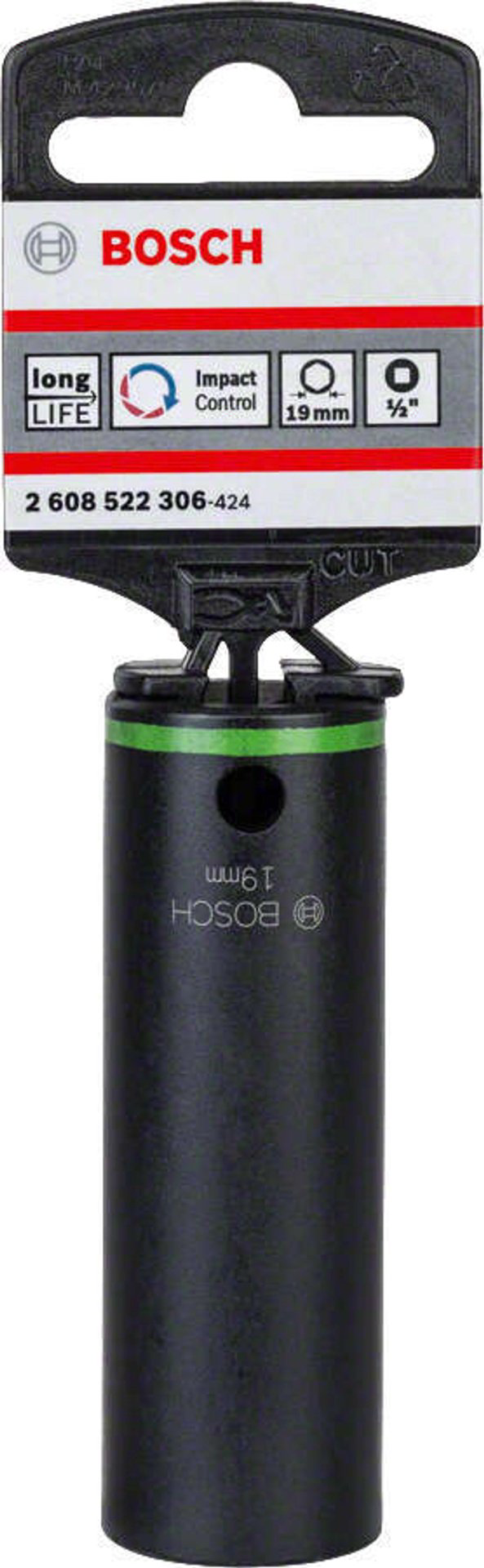 Bosch торцевая головка ударная глубокая 1/2 2608522306 1 шт
