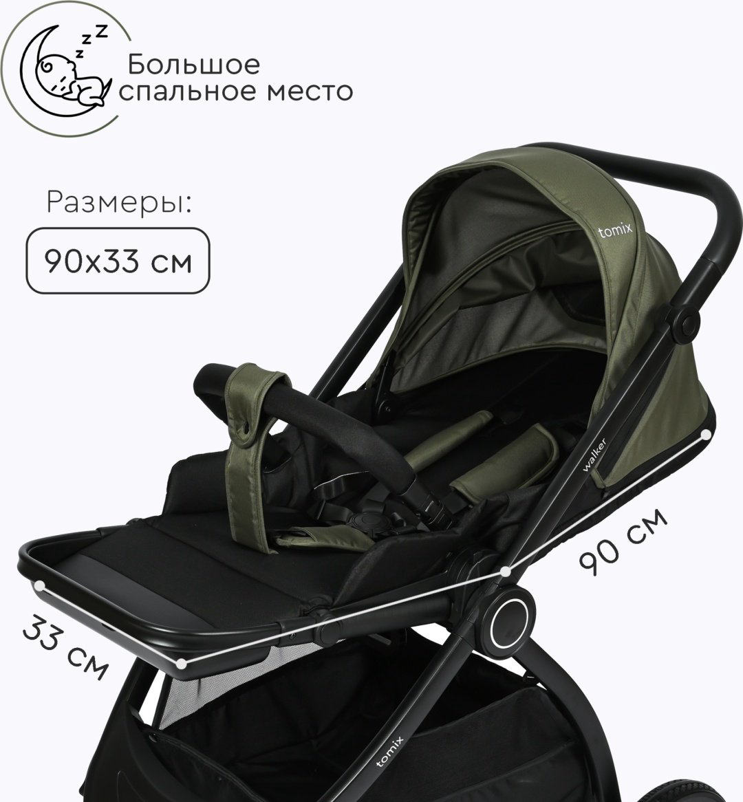 Коляска универсальная 2 в 1 TOMIX Walker, зеленый купить,NaN