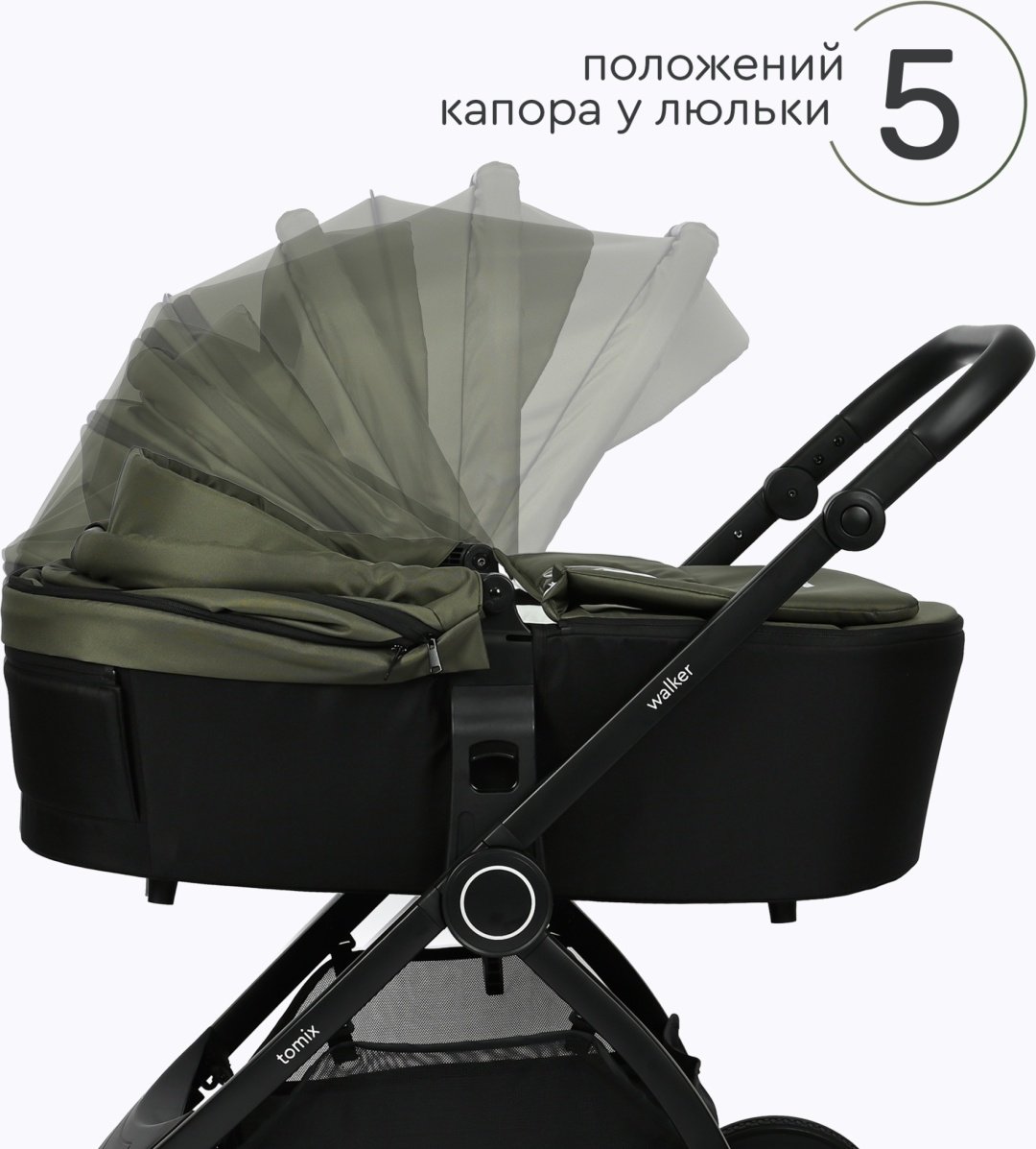Коляска универсальная 2 в 1 TOMIX Walker, зеленый купить,0