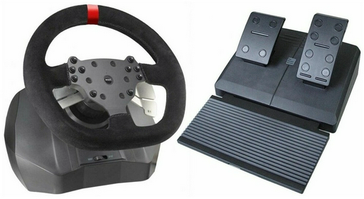 Игровой руль Artplays V-1200 Vibro Premium Leather Edition Black