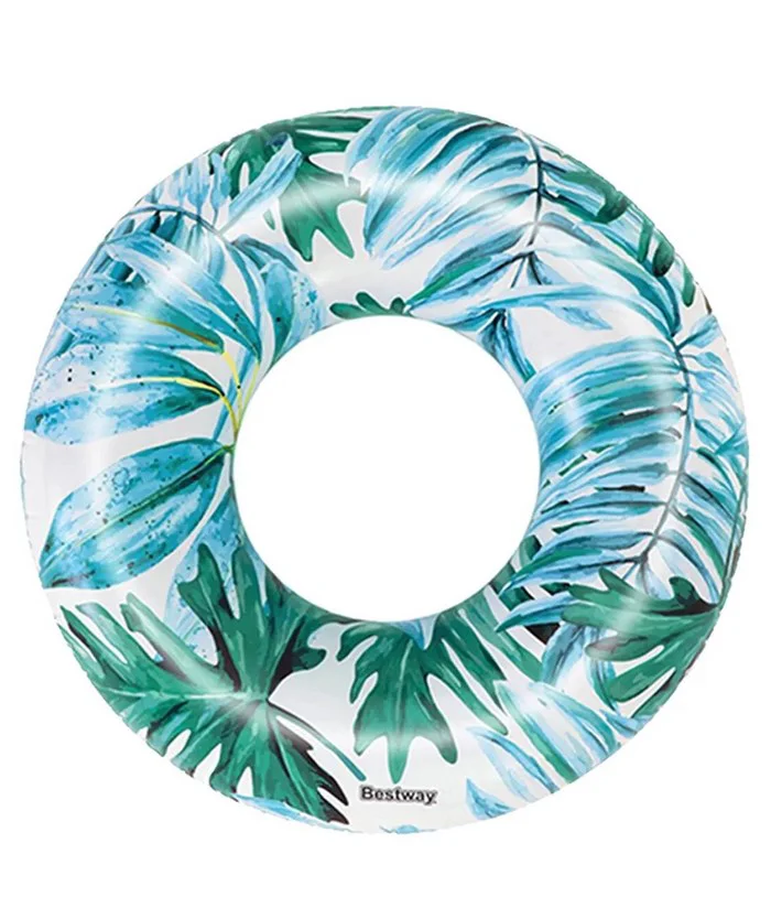 Круг надувной Bestway Tropical Palms 36237 119 см бело-зелёный