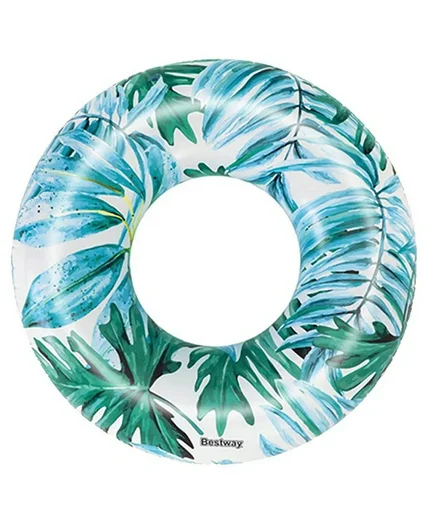 Круг надувной Bestway Tropical Palms 36237 119 см бело-зелёный