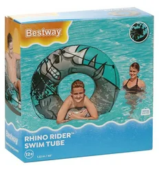 Круг надувной Bestway Rhino Rider 36108 122 см бело-серый