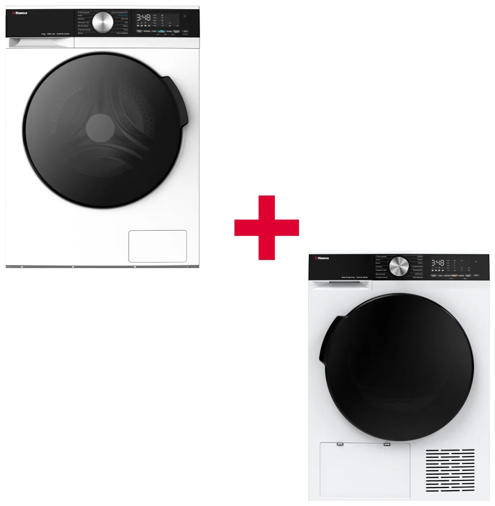 Стиральная машина Hansa WHM 9140 W + сушильная машина Hansa TDH 9B3W