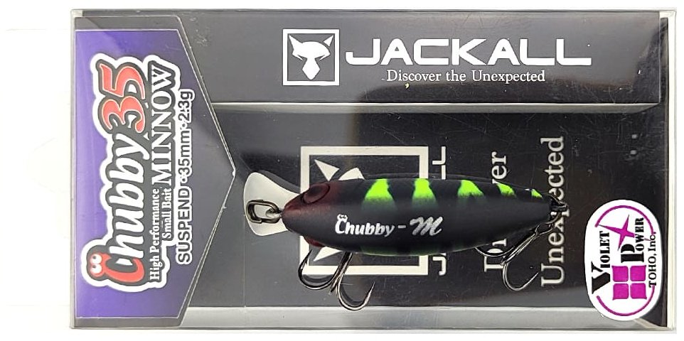Воблер Jackall Jackall Chubby Minnow 35SP 35mm, 2.3g, Color UV Mat Black Perch 1 шт купить,NaN