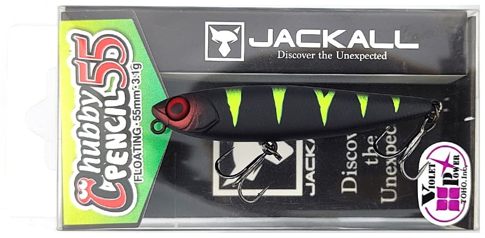 Воблер Jackall Jackall Chubby Pencil 55 F, 3.1g, Color UV Mat Black Perch 1 шт купить,NaN