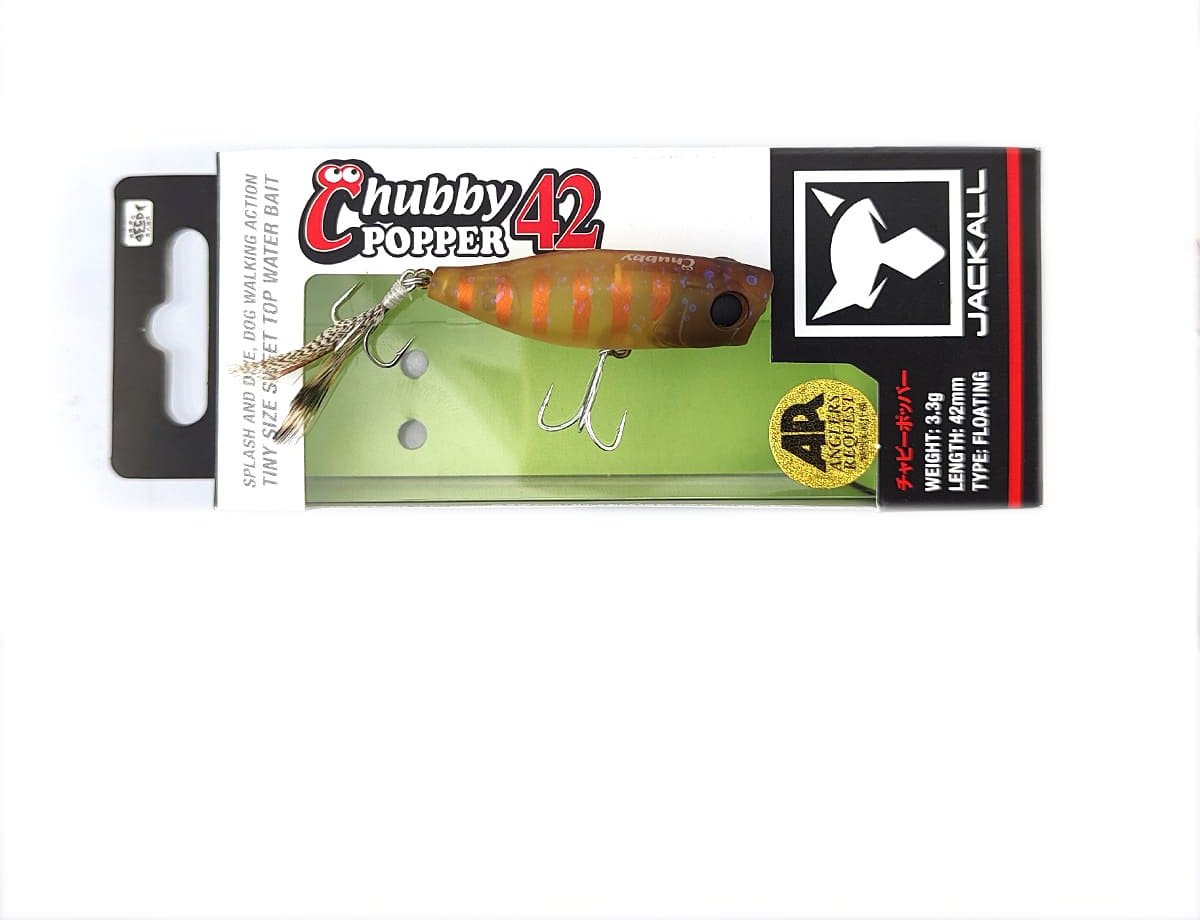Воблер Jackall Jackall Chubby Popper 42F, 3.3g, Color Shimashima Cricket 1 шт купить,NaN