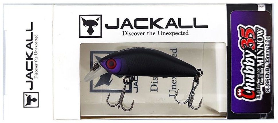 Воблер Jackall Jackall Chubby Minnow 35SP 35mm, 2.3g, Color Mat Black 1 шт купить,NaN
