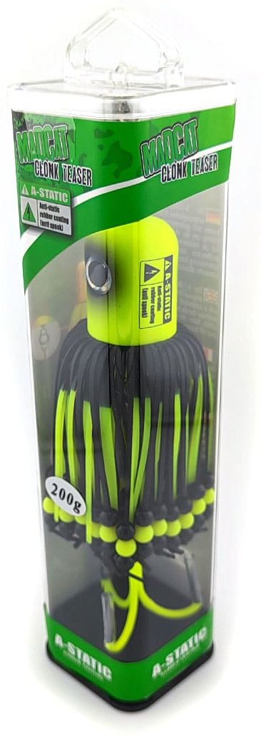 Мягкая приманка Madcat A-Static Clonk Teaser 200g, 16cm, 3/0, Fluorescent Yellow UV 1 шт купить,NaN