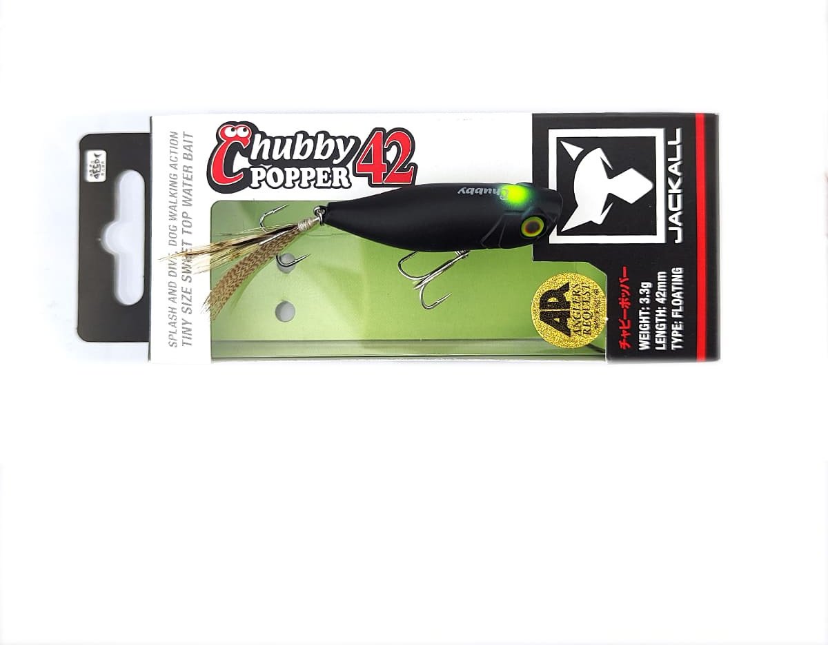 Воблер Jackall Jackall Chubby Popper 42F, 3.3g, Color Sight Mat Black 1 шт купить,NaN