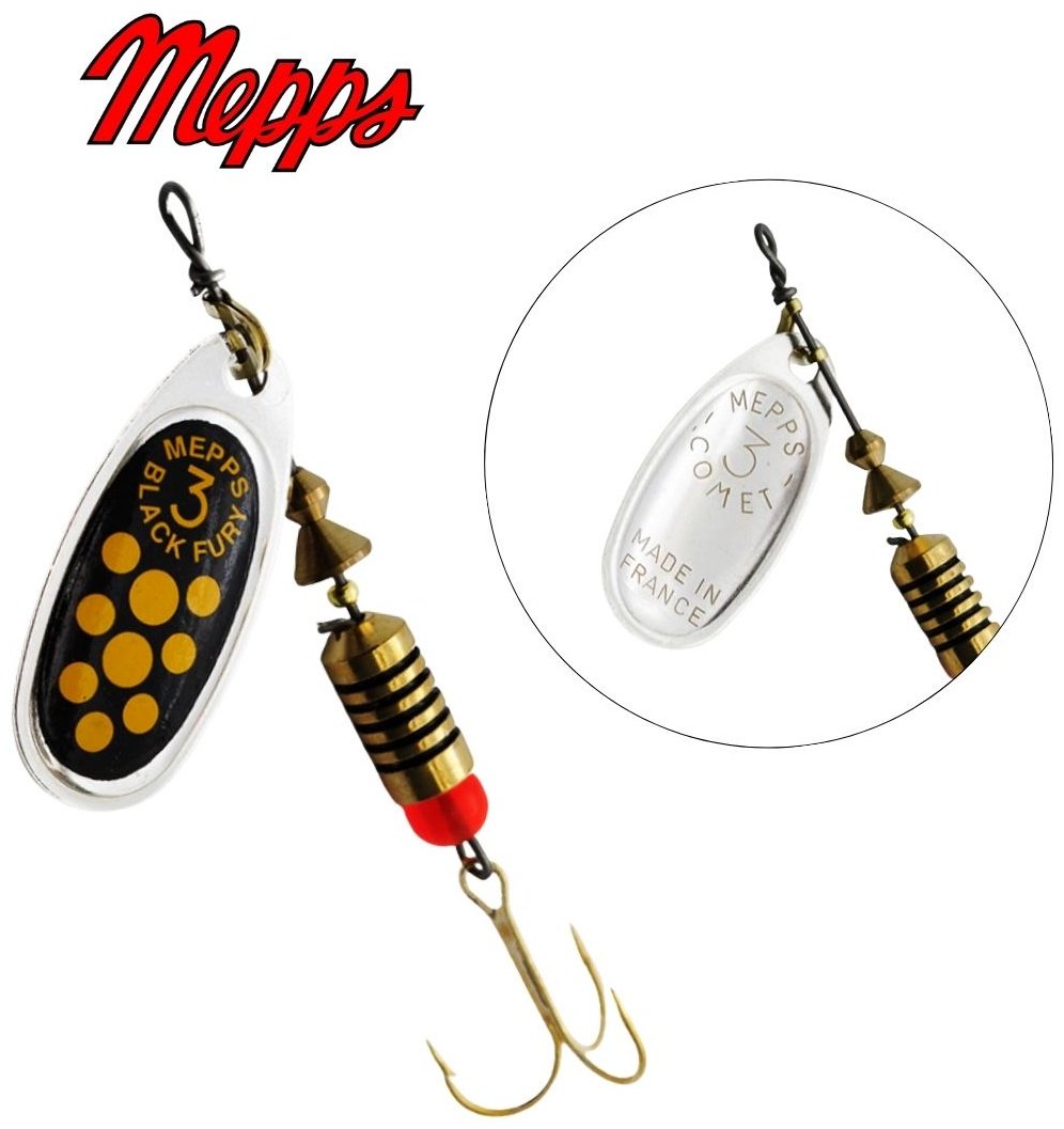 Блесна Mepps Black Fury Jaune №3# 6.5г. AG Silver 1 шт купить,NaN