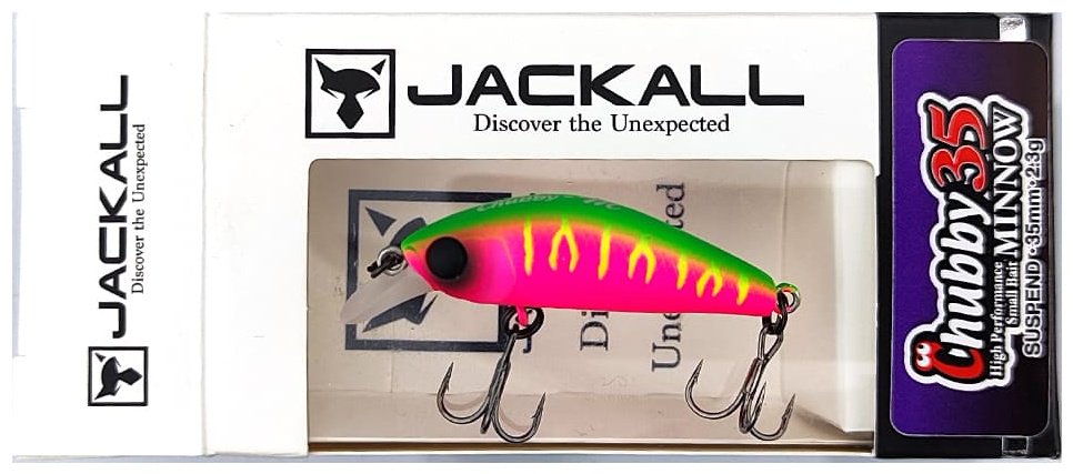 Воблер Jackall Jackall Chubby Minnow 35SP 35mm, 2.3g, Color Dragon Fruit Mat Tiger 1 шт купить,NaN