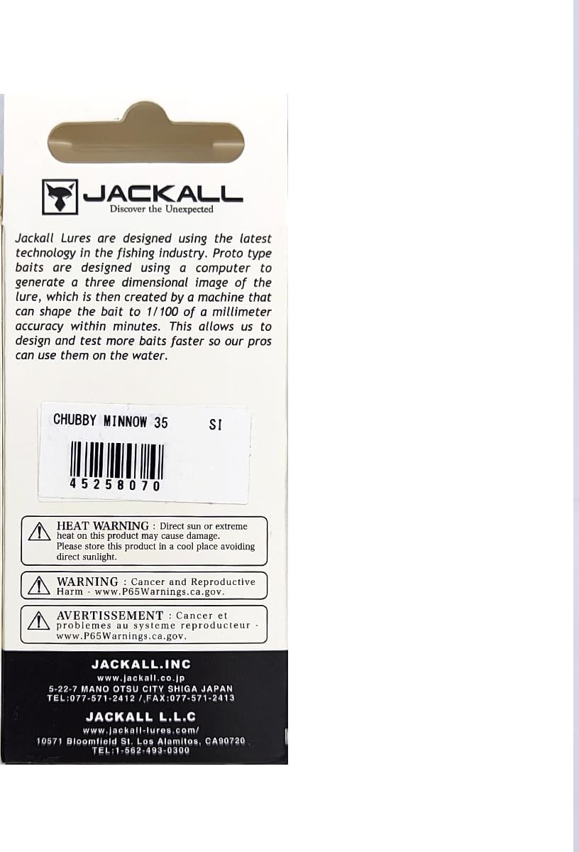 Воблер Jackall Jackall Chubby Minnow 35SP 35mm, 2.3g, Color Bone 1 шт купить,NaN