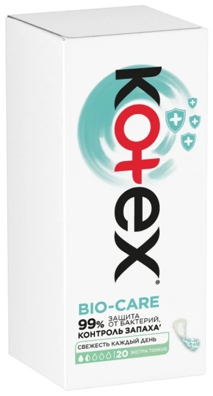 Прокладки ежедневные Kotex Bio-Care защита от бактерий 20 шт купить,NaN