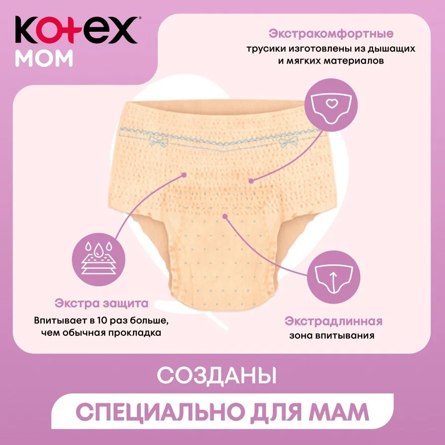 Трусы послеродовые Kotex L/XL 8шт  купить,NaN
