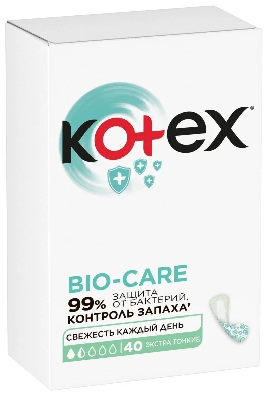 Прокладки ежедневные Kotex Bio-Care защита от бактерий 40 шт купить,NaN