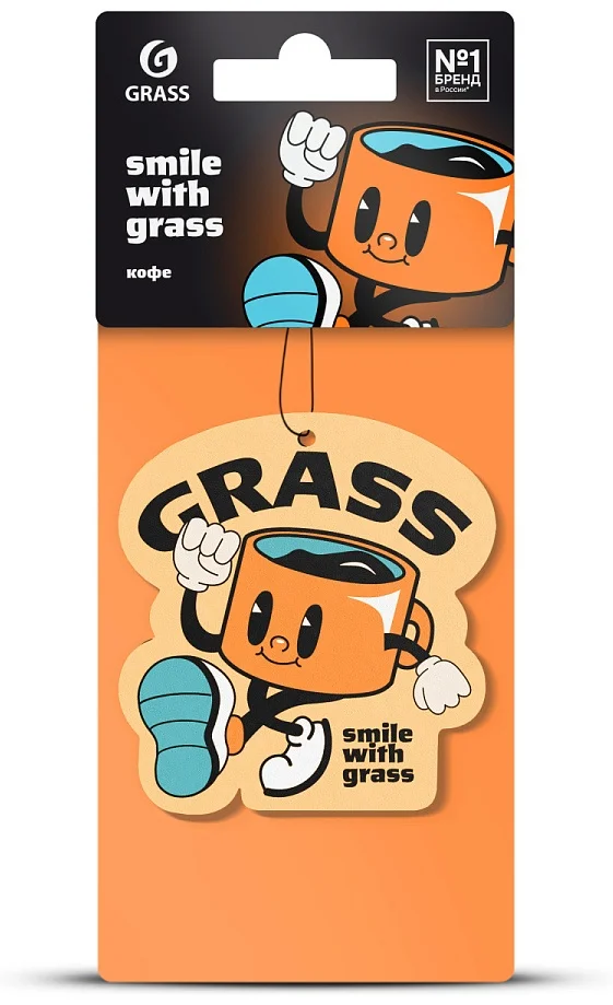 Ароматизатор автомобильный Grass ST-1467 смайл coffee купить,NaN